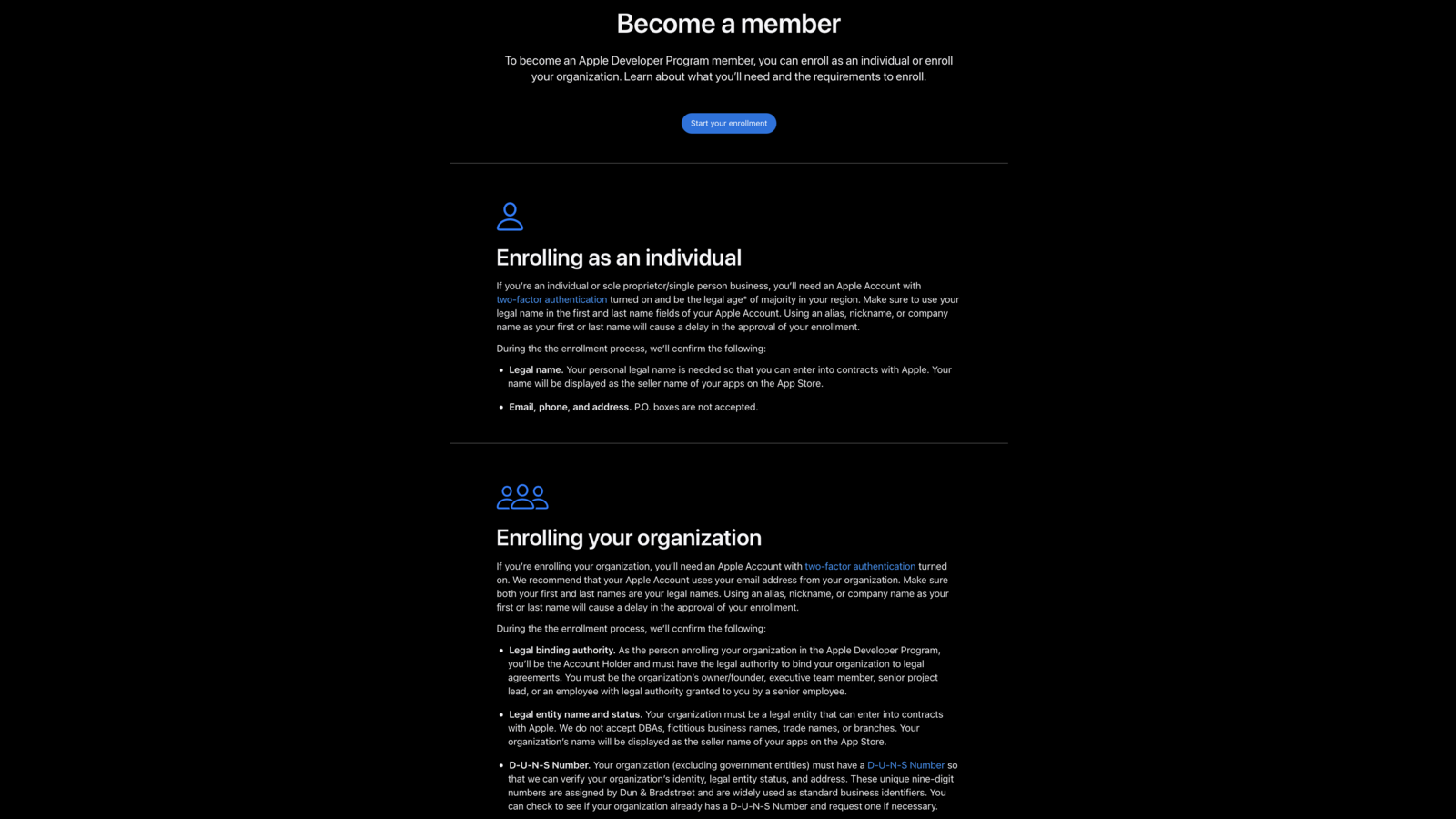 nerapo. Sign up at developer.apple.com Apple Developer Program enrollment flow