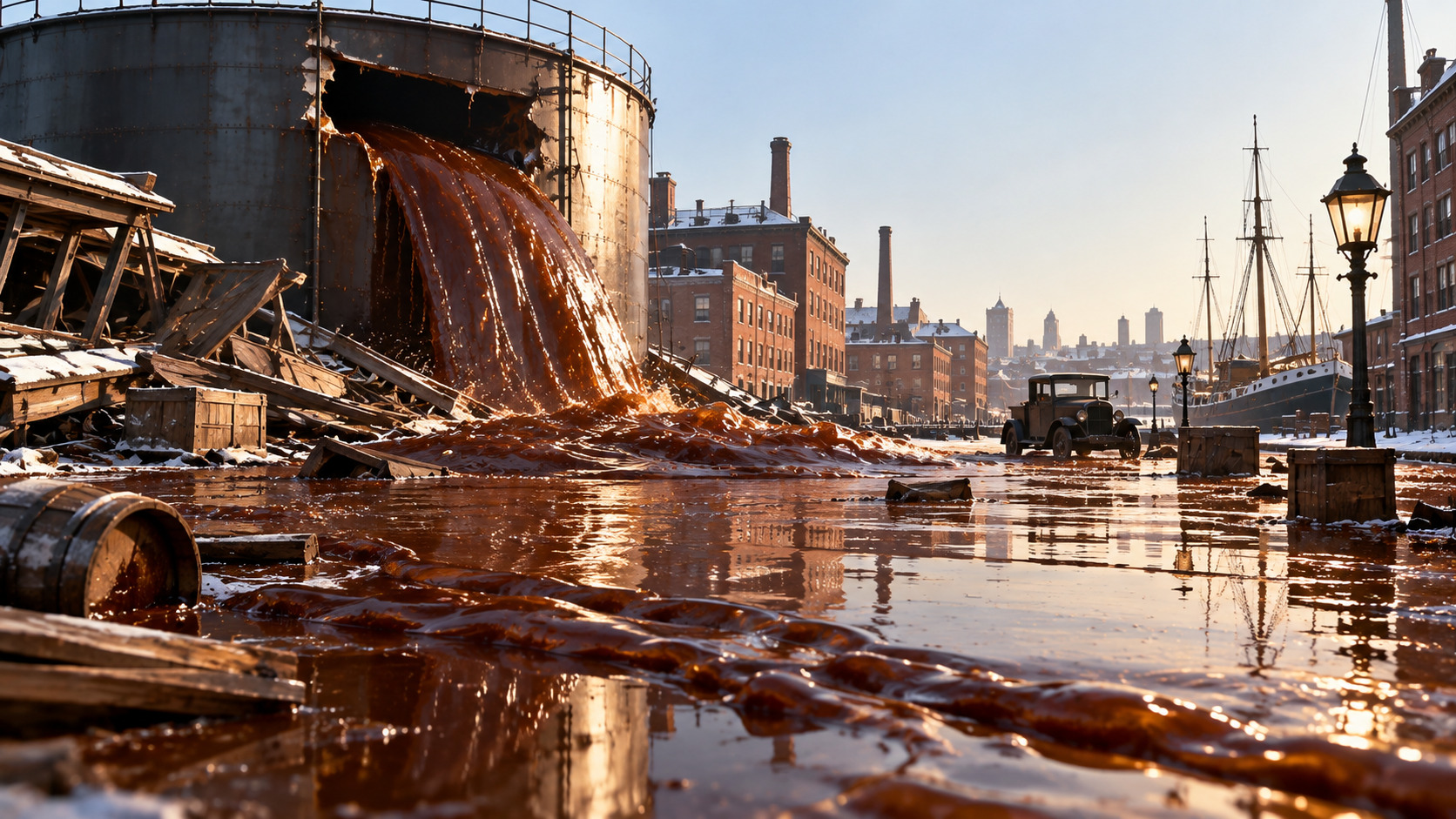 Marea inundație de melasă din Boston: catastrofa industrială din 15 ianuarie 1919